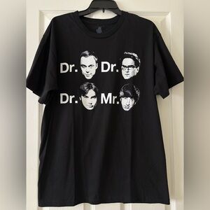Big Bang Theory Ripple Junction Black Graphic T-Shirt - Dr. Dr. Dr. Mr.